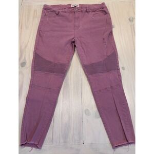 L&B Lucky Blessed Womens SZ 20 Mauve Moto‎ Skinny Jeans Distressed Frayed